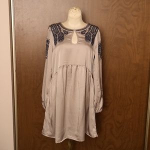 NWT Little white lies Grey satin dress size S